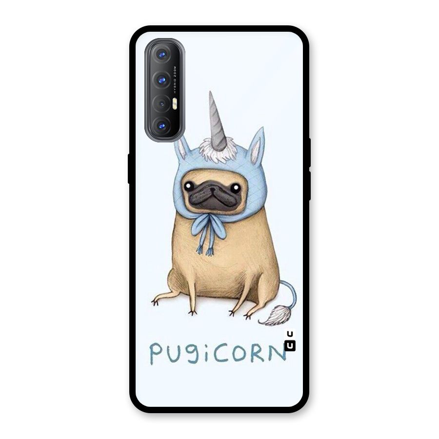 Pugicorn Glass Back Case for Oppo Reno3 Pro