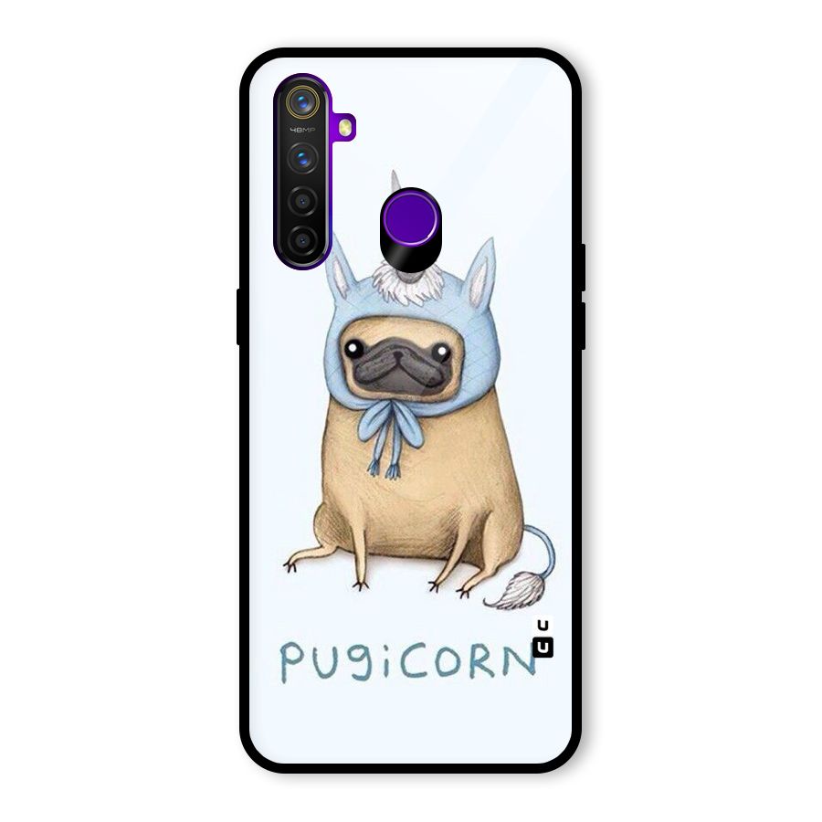 Pugicorn Glass Back Case for Realme 5 Pro