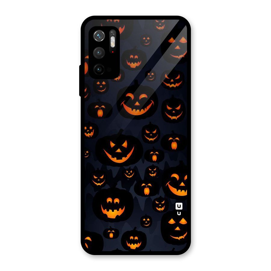 Pumpkin Smile Pattern Glass Back Case for Poco M3 Pro 5G