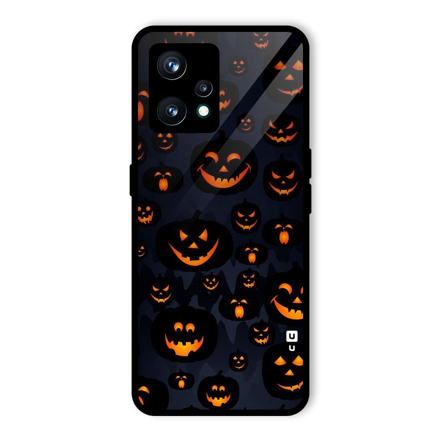 Pumpkin Smile Pattern Glass Back Case for Realme 9 Pro Plus 5G