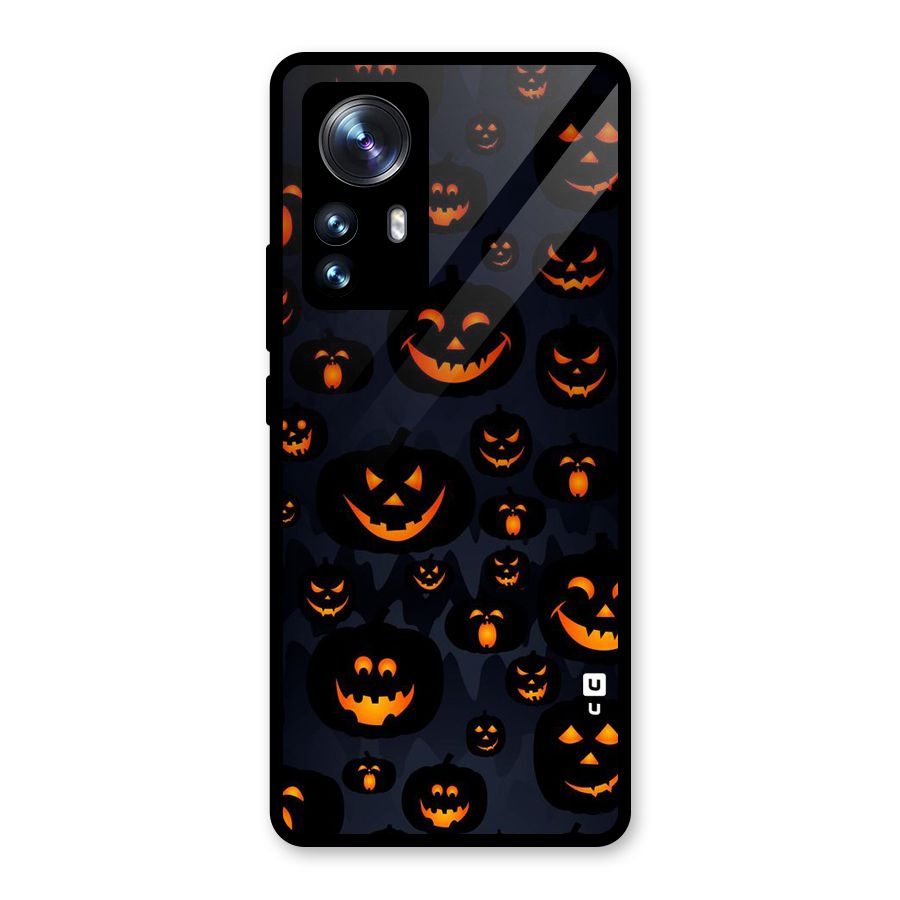 Pumpkin Smile Pattern Glass Back Case for Xiaomi 12 Pro