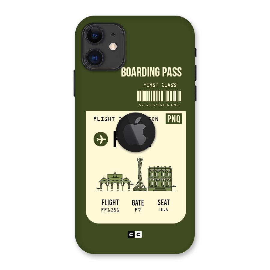 Pune Boarding Pass Back Case for iPhone 11 Logo Cut
