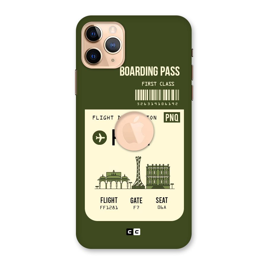 Pune Boarding Pass Back Case for iPhone 11 Pro Max Logo Cut