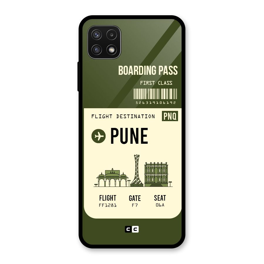 Pune Boarding Pass Glass Back Case for Galaxy A22 5G