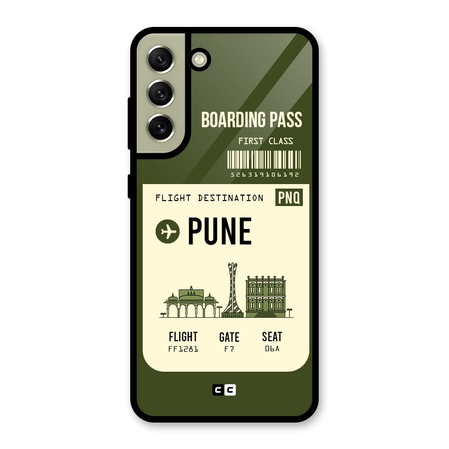 Pune Boarding Pass Glass Back Case for Galaxy S21 FE 5G