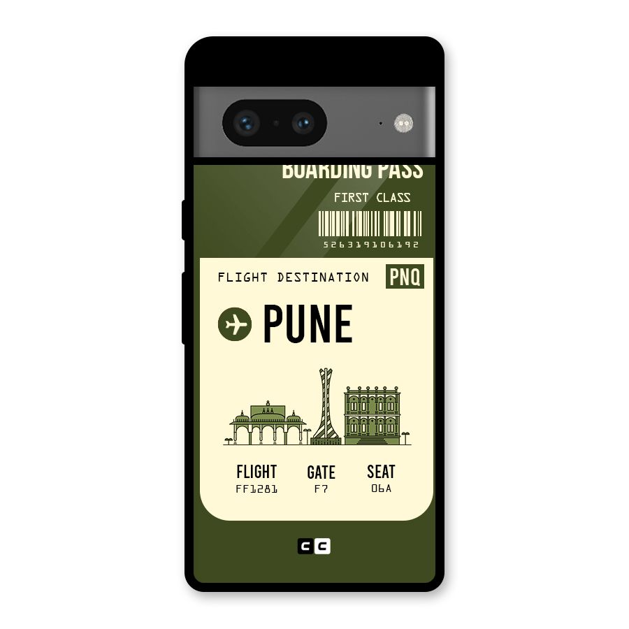 Pune Boarding Pass Glass Back Case for Google Pixel 7