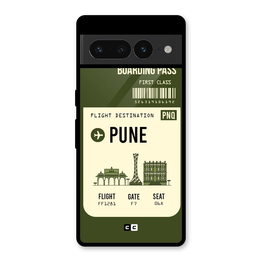 Pune Boarding Pass Glass Back Case for Google Pixel 7 Pro