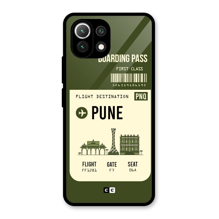 Pune Boarding Pass Glass Back Case for Mi 11 Lite NE 5G
