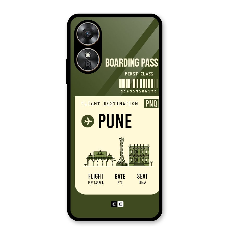 Pune Boarding Pass Glass Back Case for Oppo A17