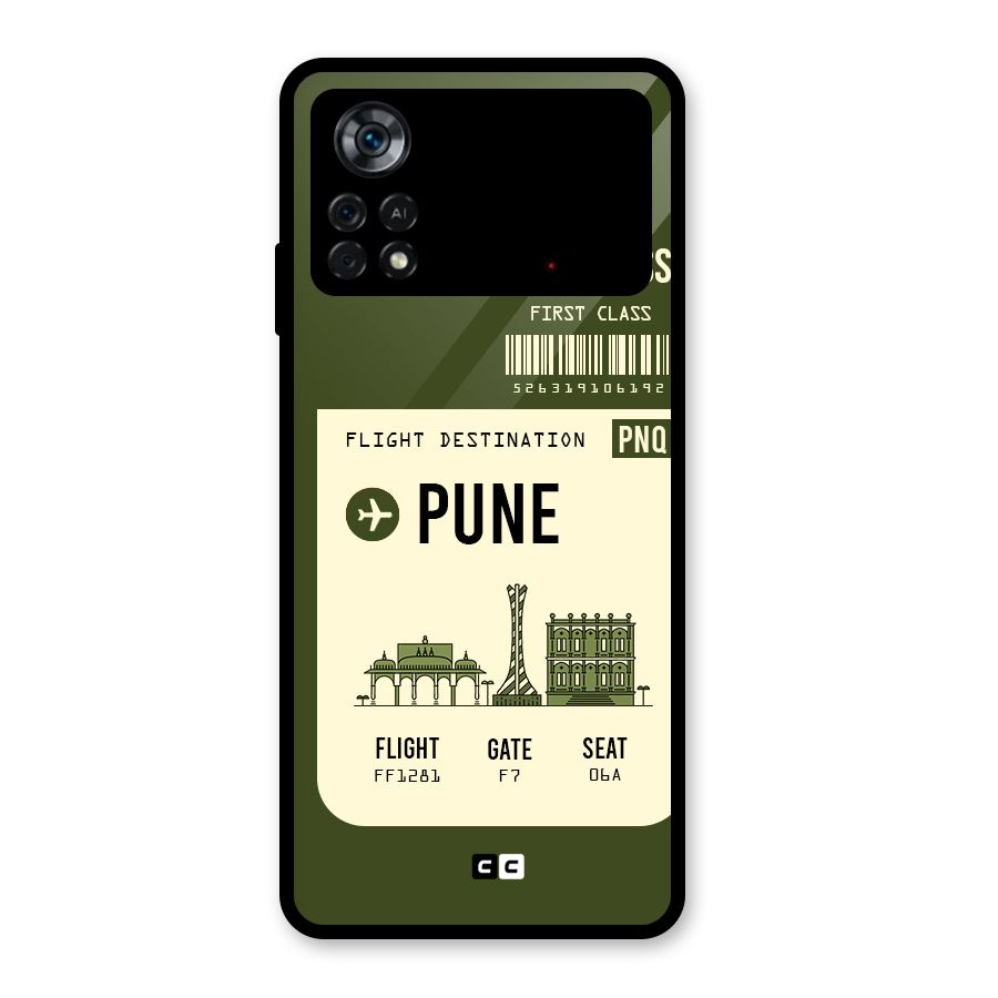 Pune Boarding Pass Glass Back Case for Poco X4 Pro 5G