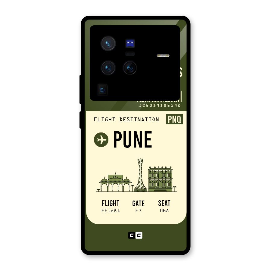 Pune Boarding Pass Glass Back Case for Vivo X80 Pro