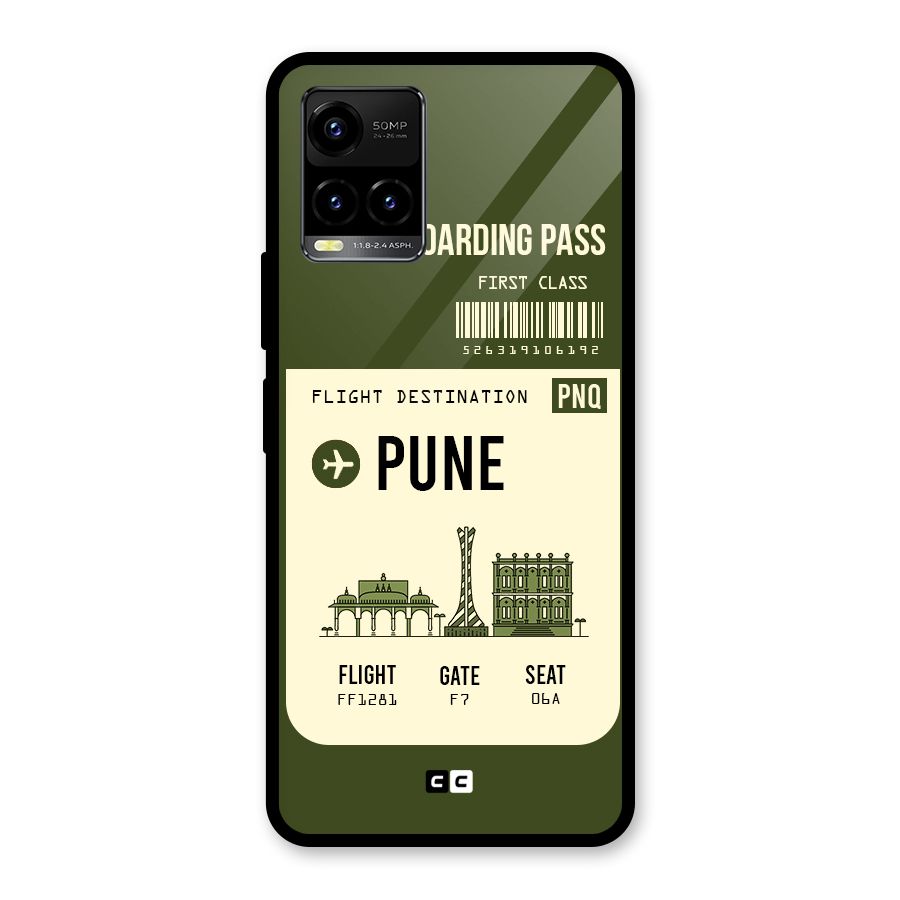 Pune Boarding Pass Glass Back Case for Vivo Y21T
