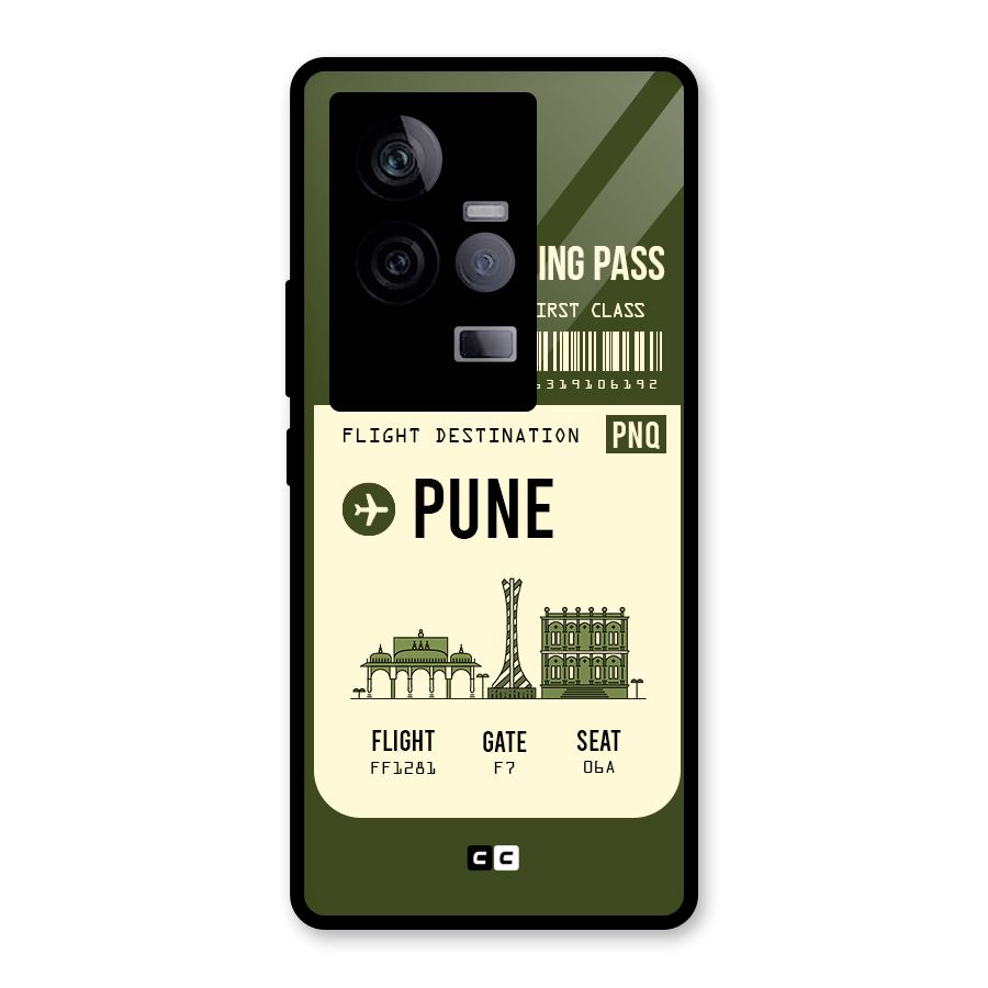 Pune Boarding Pass Glass Back Case for Vivo iQOO 11 5G