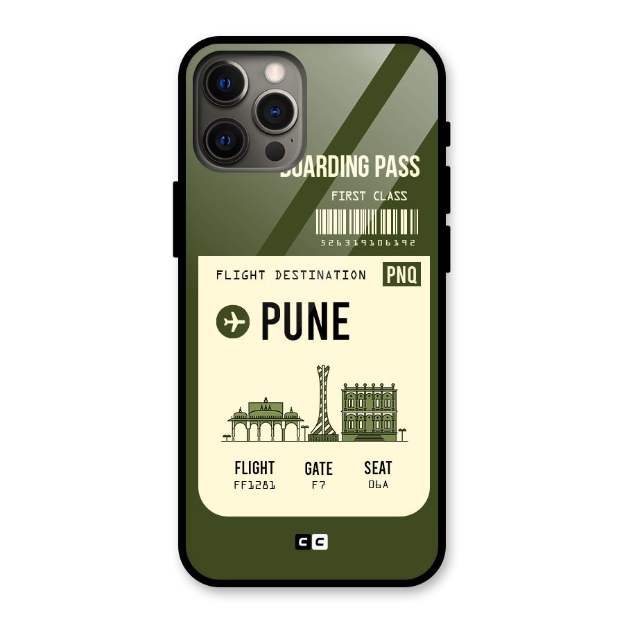 Pune Boarding Pass Glass Back Case for iPhone 12 Pro Max