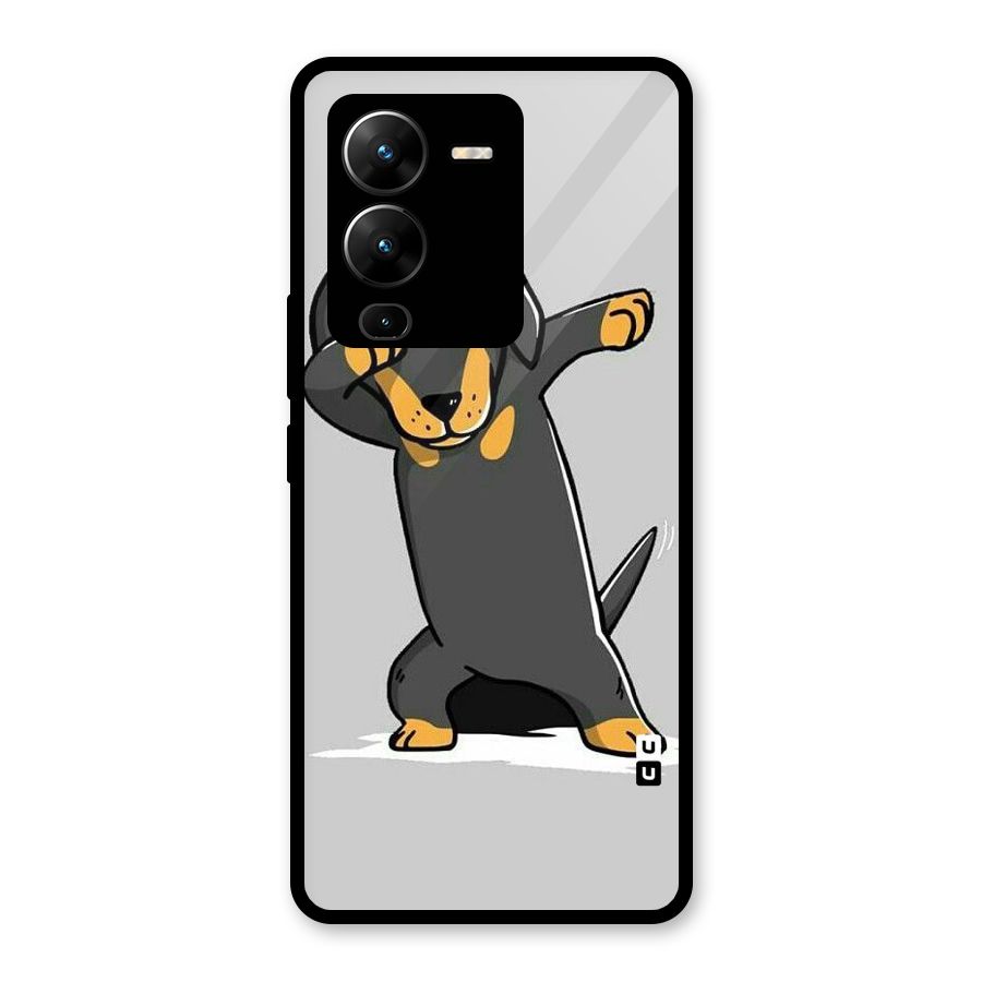Puppy Dab Glass Back Case for Vivo V25 Pro