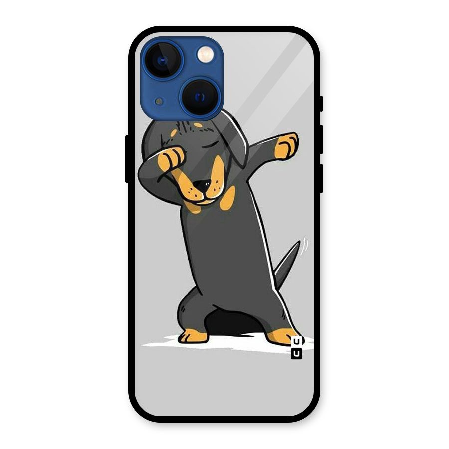Puppy Dab Glass Back Case for iPhone 13 Mini