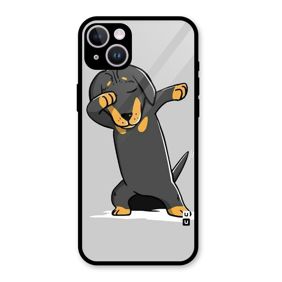 Puppy Dab Glass Back Case for iPhone 14 Plus