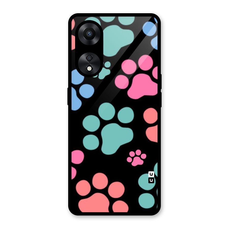 Puppy Paws Glass Back Case for Oppo A78