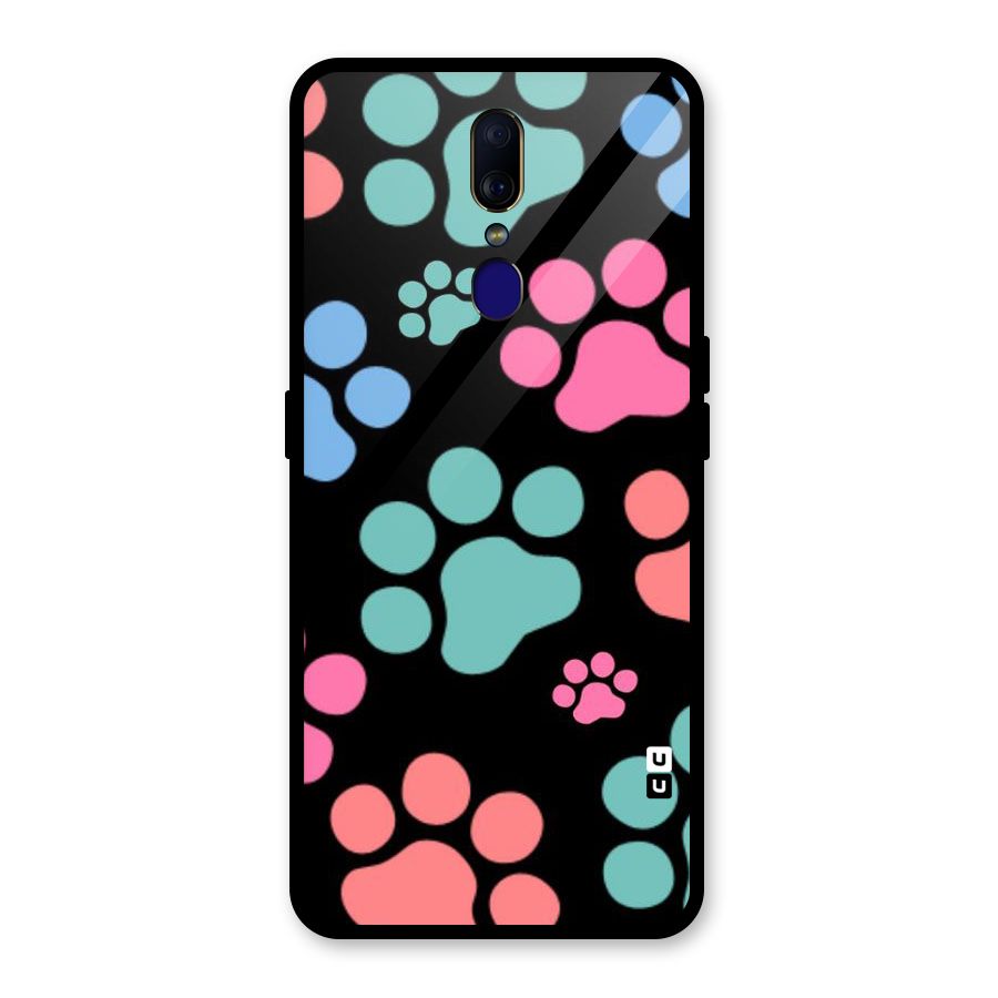 Puppy Paws Glass Back Case for Oppo F11
