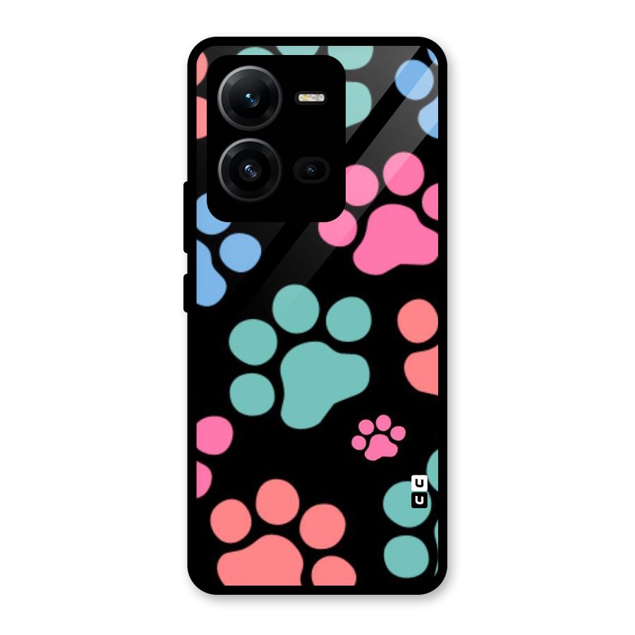 Puppy Paws Glass Back Case for Vivo V25