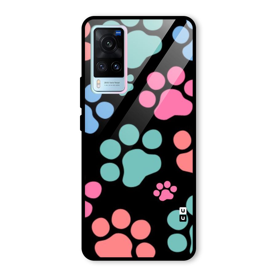 Puppy Paws Glass Back Case for Vivo X60