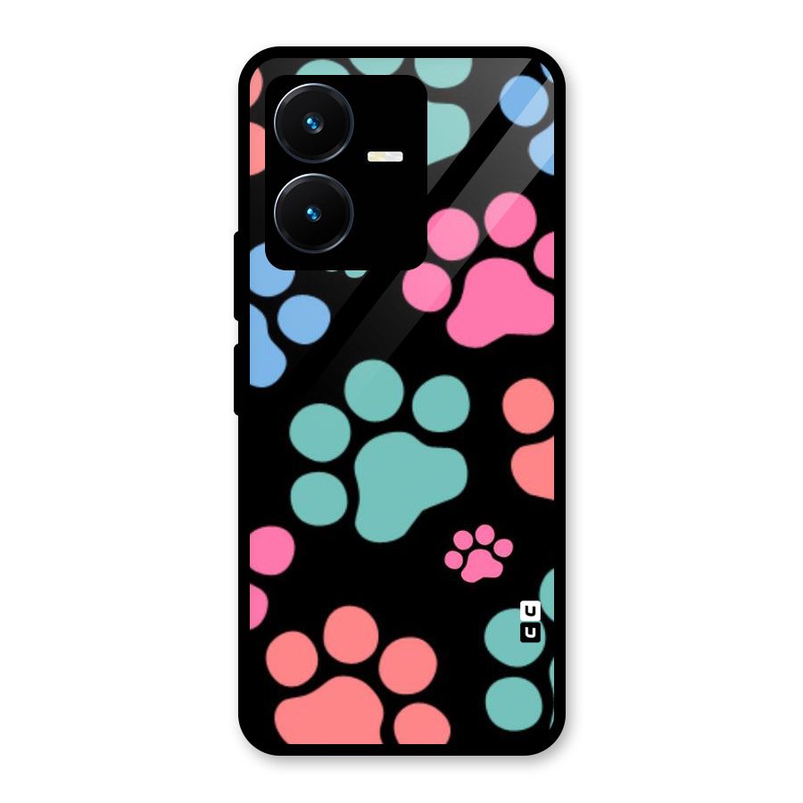 Puppy Paws Glass Back Case for Vivo Y22