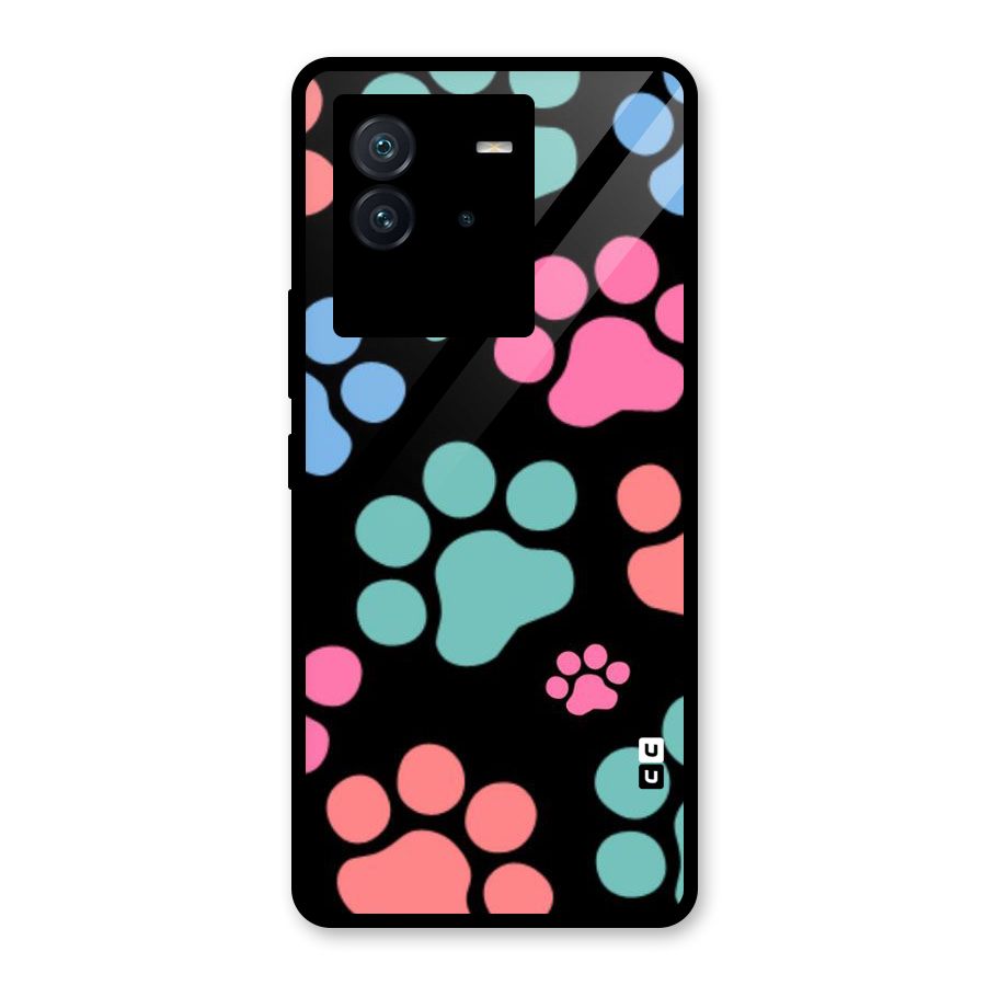 Puppy Paws Glass Back Case for Vivo iQOO Neo 6 5G