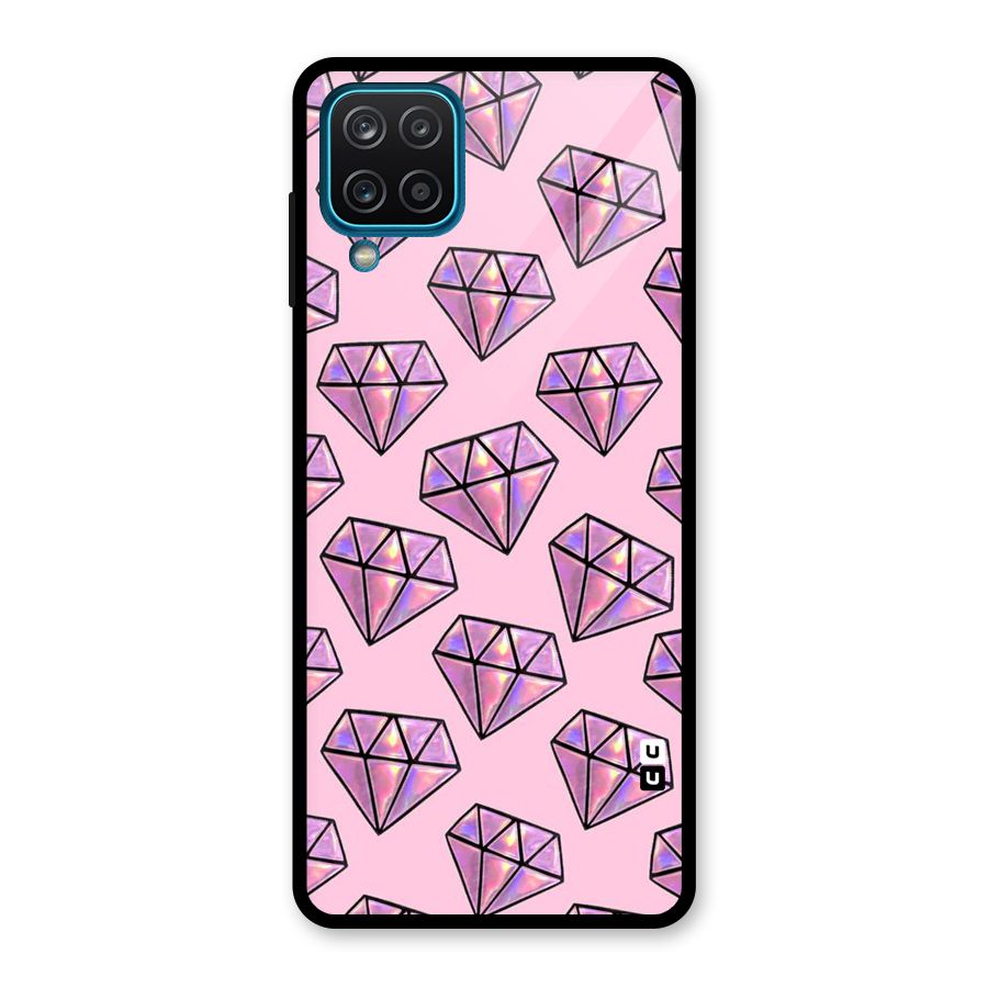 Purple Diamond Designs Glass Back Case for Galaxy A12