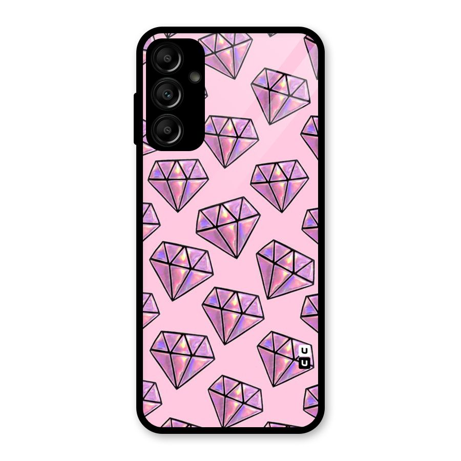Purple Diamond Designs Glass Back Case for Galaxy A14 5G