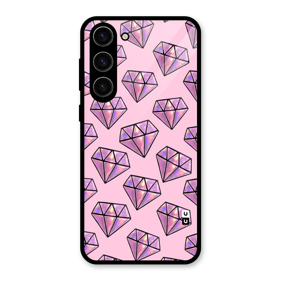 Purple Diamond Designs Glass Back Case for Galaxy S23 Plus