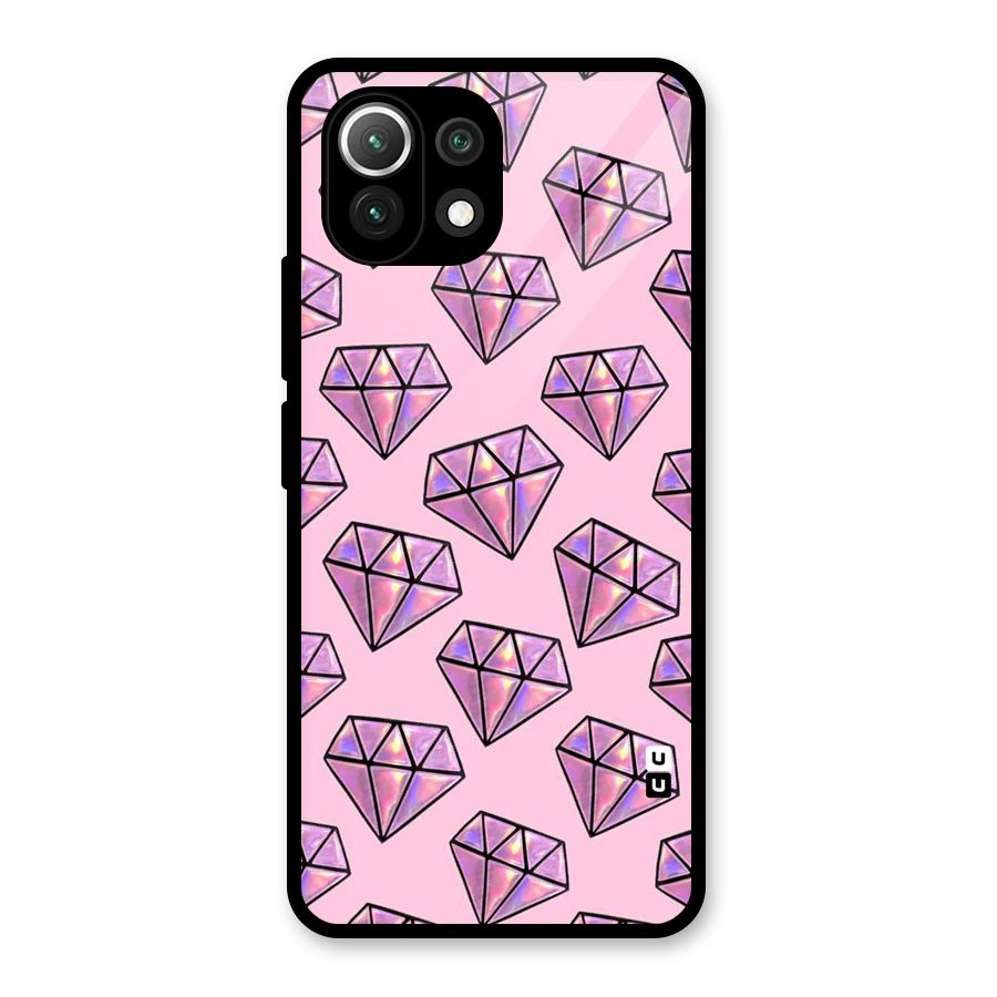 Purple Diamond Designs Glass Back Case for Mi 11 Lite