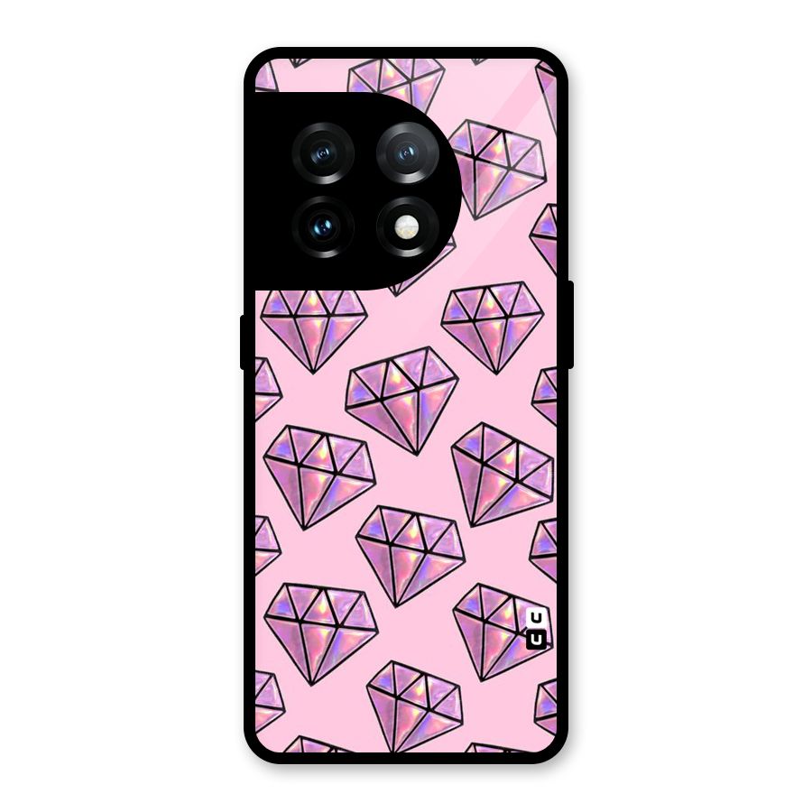 Purple Diamond Designs Glass Back Case for OnePlus 11