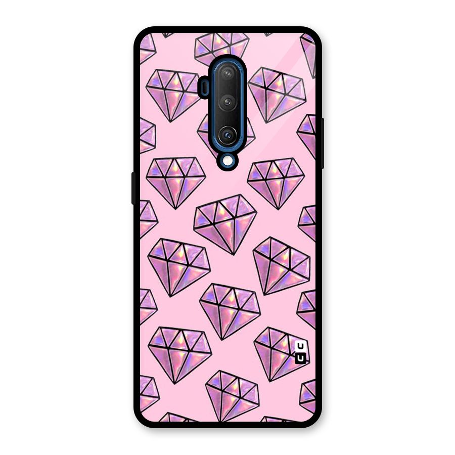 Purple Diamond Designs Glass Back Case for OnePlus 7T Pro