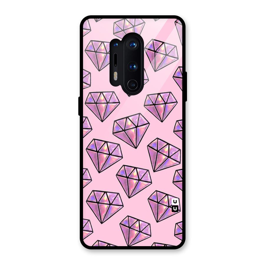 Purple Diamond Designs Glass Back Case for OnePlus 8 Pro