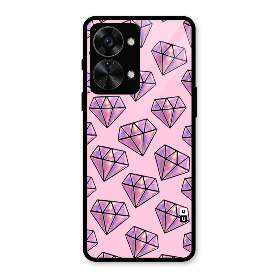 Purple Diamond Designs Glass Back Case for OnePlus Nord 2T