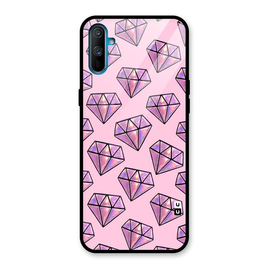 Purple Diamond Designs Glass Back Case for Realme C3