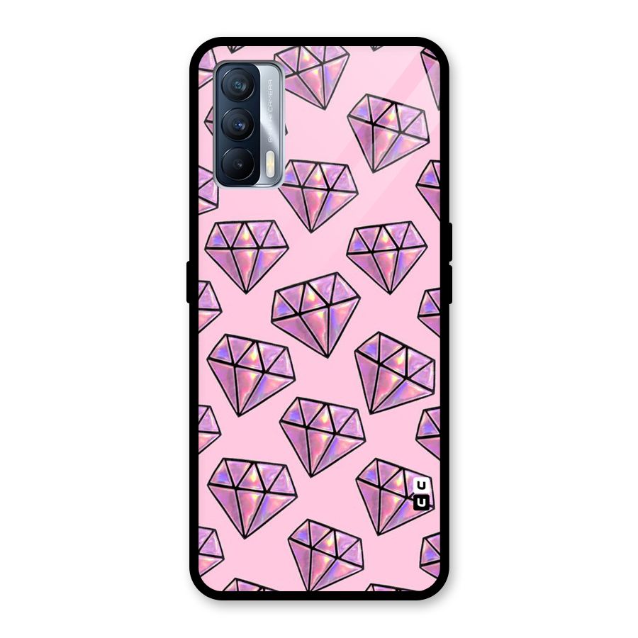Purple Diamond Designs Glass Back Case for Realme X7