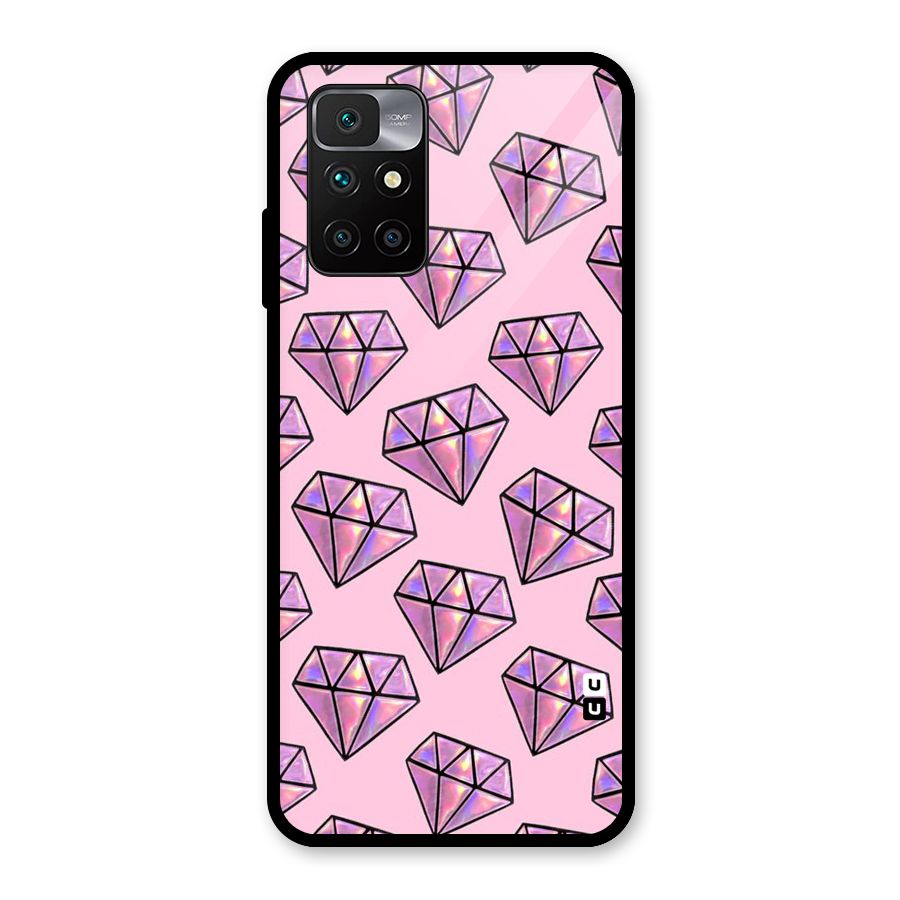 Purple Diamond Designs Glass Back Case for Redmi 10 Prime