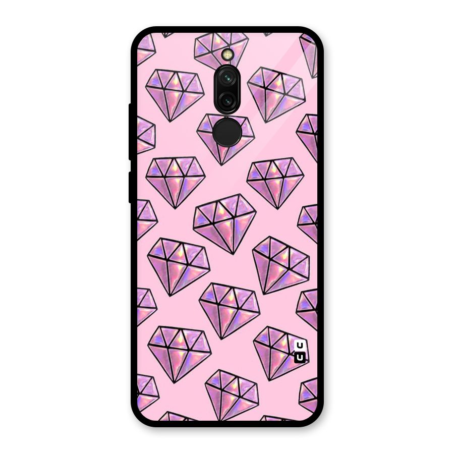 Purple Diamond Designs Glass Back Case for Redmi 8