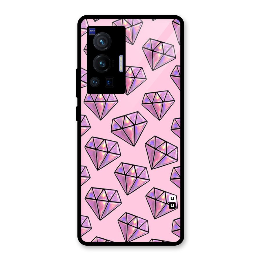 Purple Diamond Designs Glass Back Case for Vivo X70 Pro