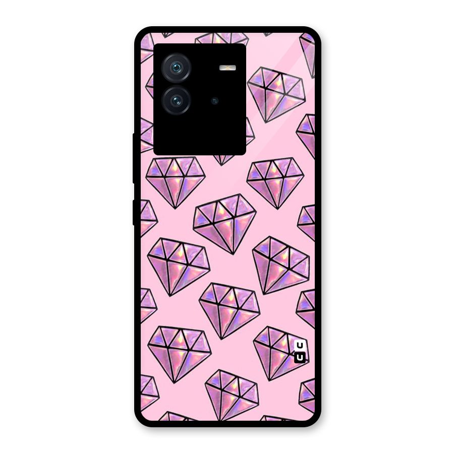 Purple Diamond Designs Glass Back Case for Vivo iQOO Neo 6 5G