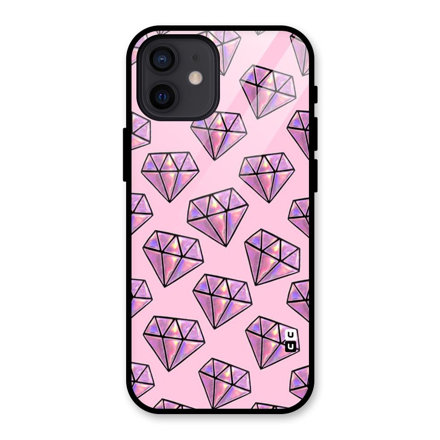 Purple Diamond Designs Glass Back Case for iPhone 12
