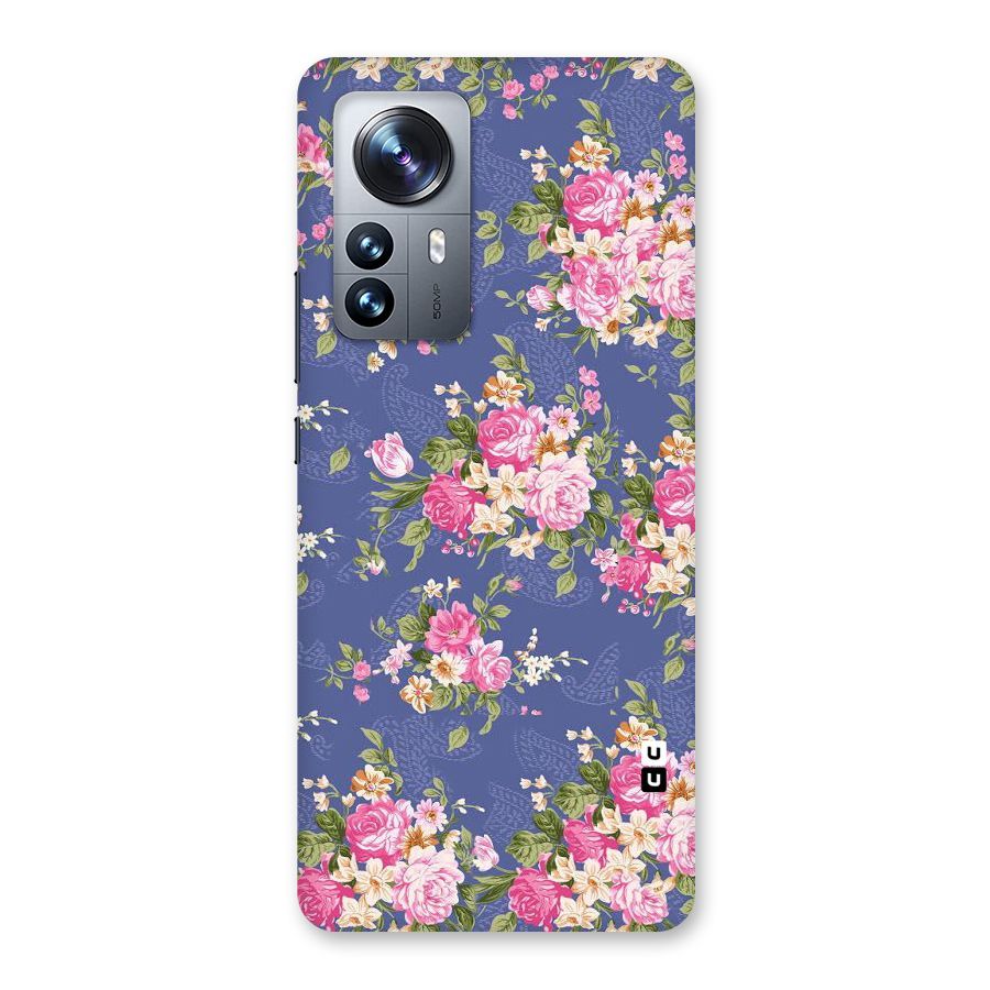 Purple Pink Floral Back Case for Xiaomi 12 Pro