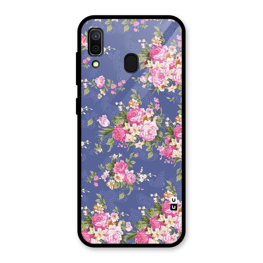 Purple Pink Floral Glass Back Case for Galaxy A30