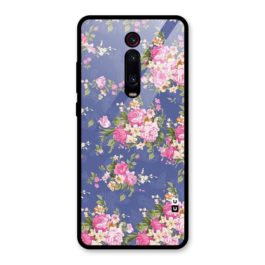 Purple Pink Floral Glass Back Case for Redmi K20 Pro