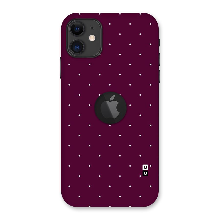 Purple Polka Back Case for iPhone 11 Logo Cut