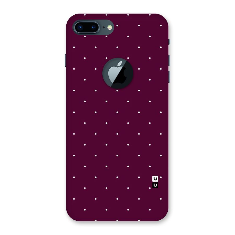 Purple Polka Back Case for iPhone 7 Plus Logo Cut