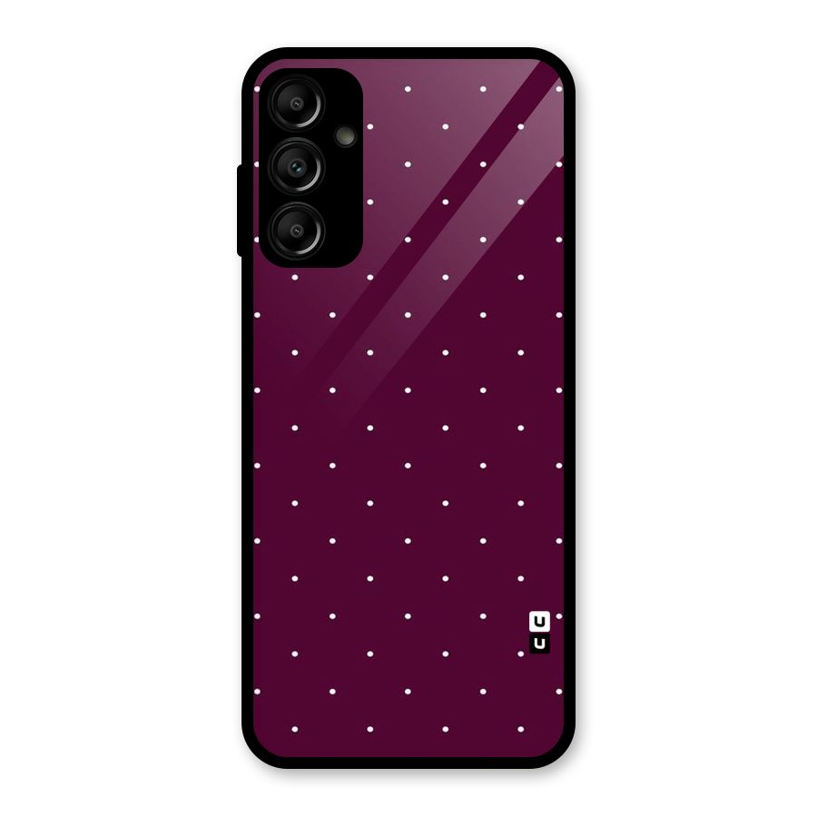 Purple Polka Glass Back Case for Galaxy A14 5G