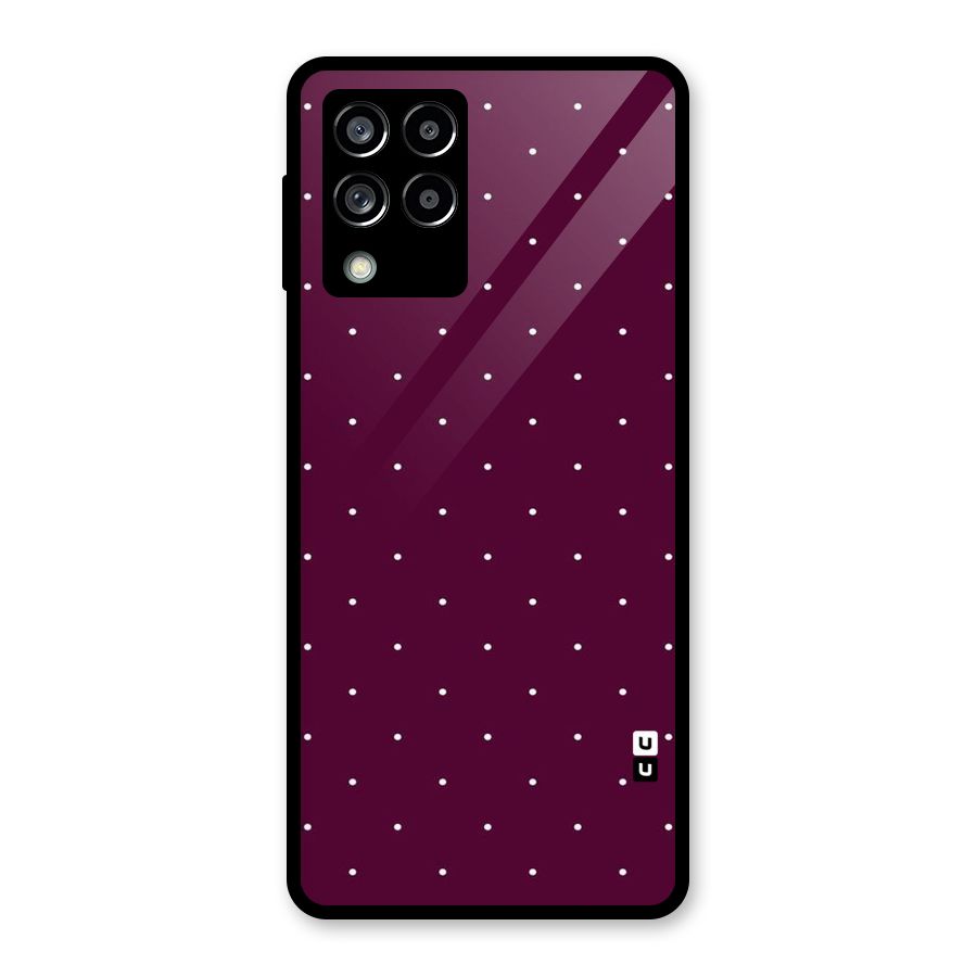 Purple Polka Glass Back Case for Galaxy M53 5G
