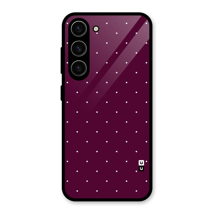 Purple Polka Glass Back Case for Galaxy S23